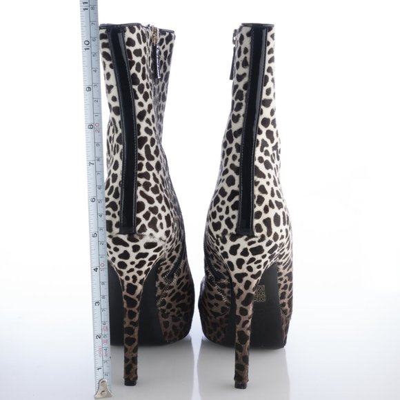 New In Box! GUCCI PONY HAIR Leopard Gradient Print Booties - Picture 6 of 12